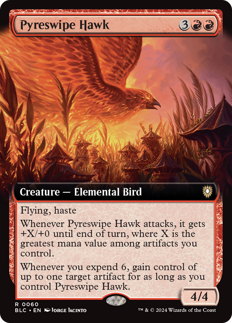 Pyreswipe Hawk (Extended Art) [Bloomburrow Commander] | Grognard Games