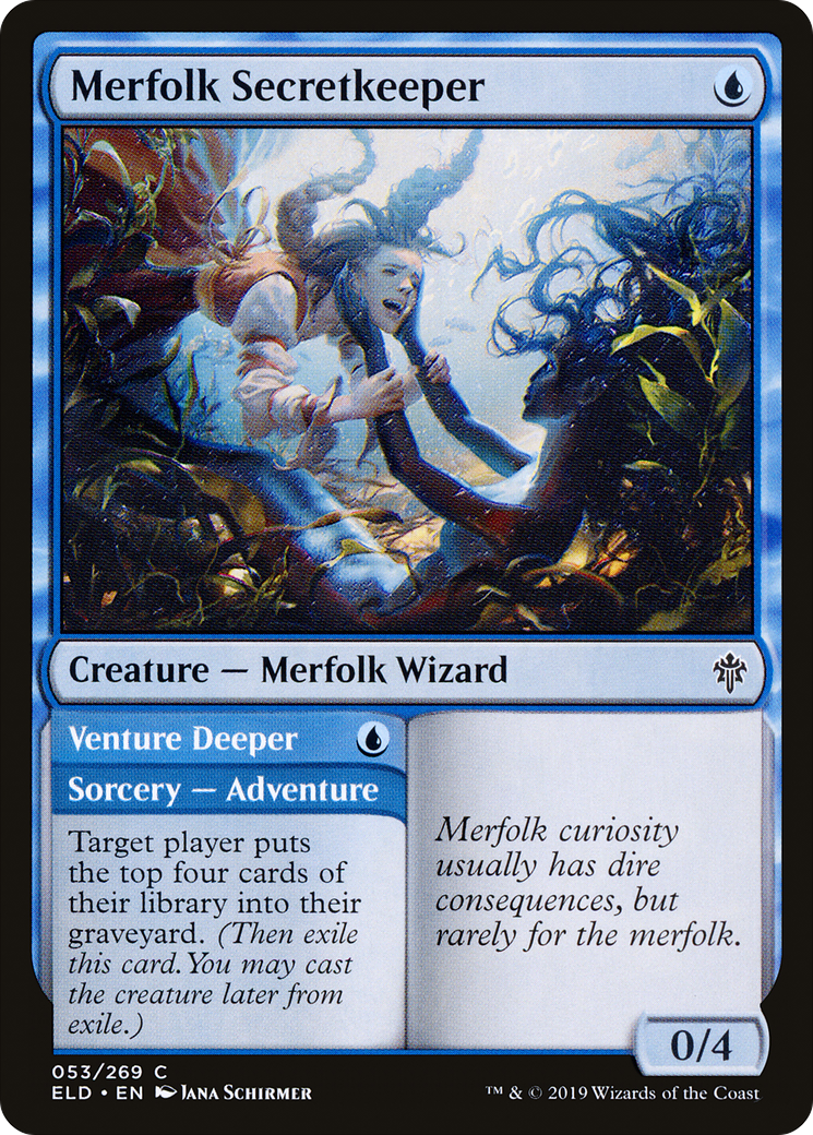 Merfolk Secretkeeper // Venture Deeper [Throne of Eldraine] | Grognard Games