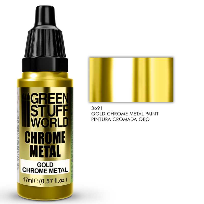 Green Stuff World: Chrome Paint Gold 17ml | Grognard Games