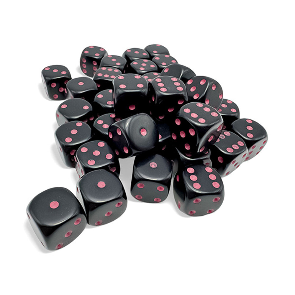 CHX25848 Opaque - Black/Pink D6 set | Grognard Games