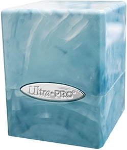 Ultra Pro Deck Box: Satin Cube - Marble Light Blue/White | Grognard Games