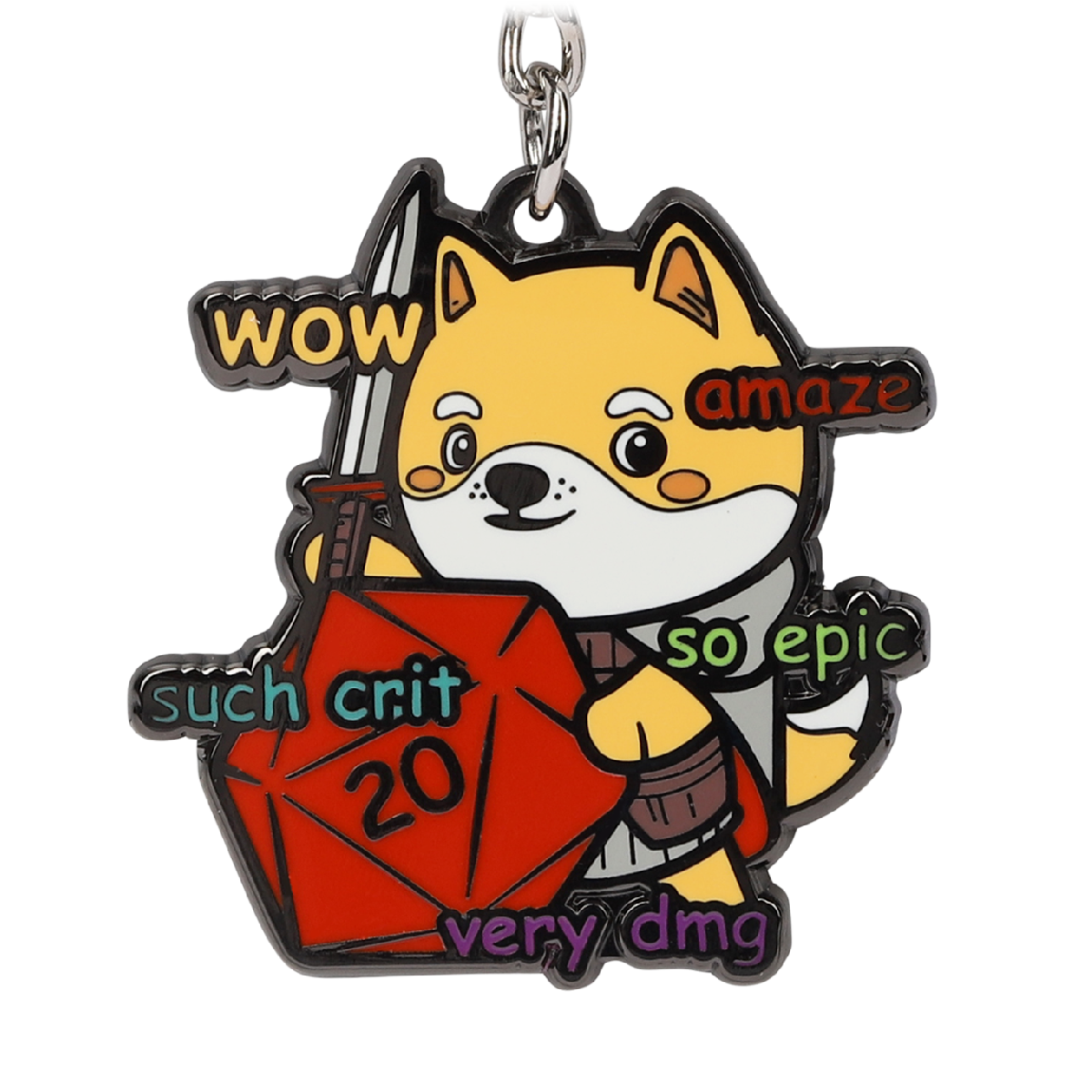 Wow! Much Crit Keychain | Grognard Games