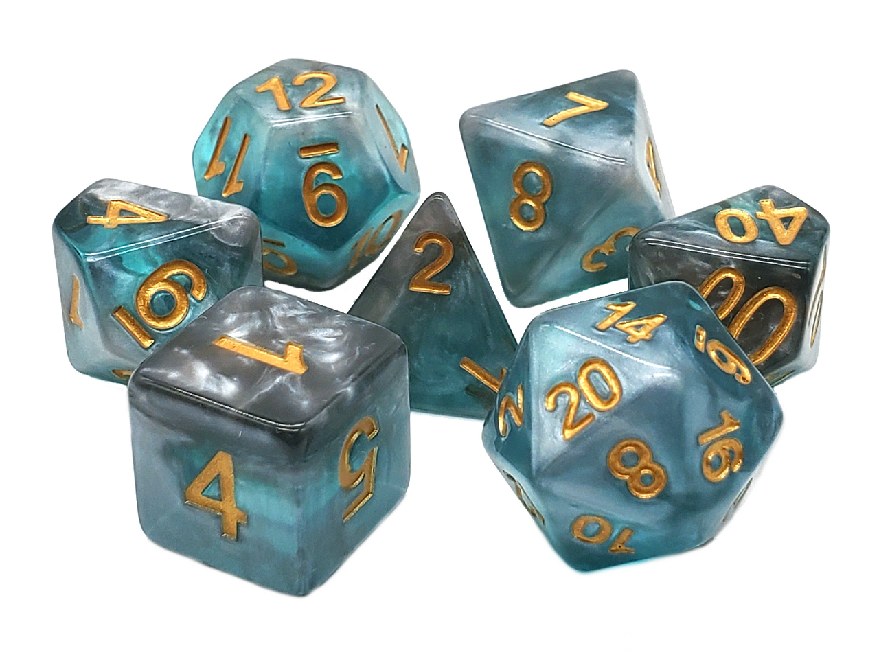 Old School Dice and Accessories Gradients Dice - Cold Steel | Grognard Games