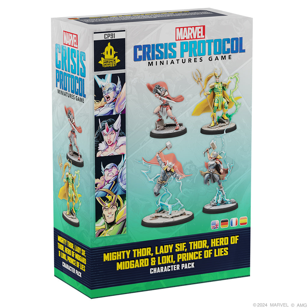 CP 91 Marvel: Crisis Protocol – Mighty Thor, Lady Sif, Thor, Hero of Midgard & Loki, Prince of Lies | Grognard Games