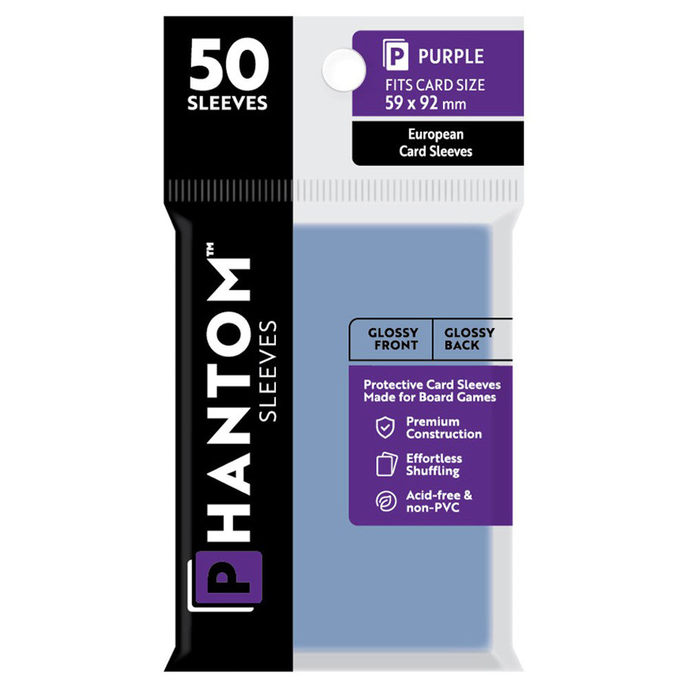 Phantom Sleeves: Purple Size 59 x 92mm - Glossy/Glossy | Grognard Games