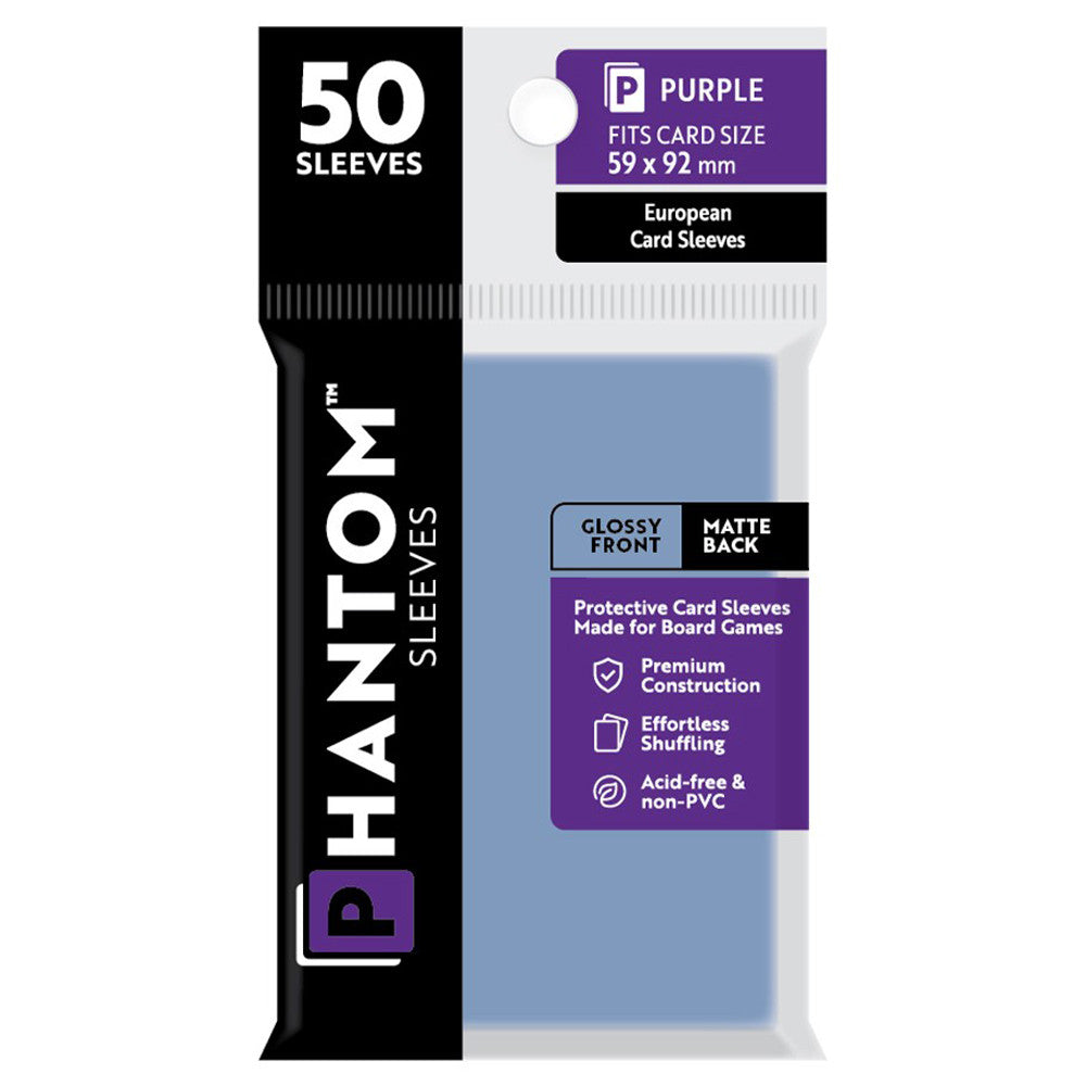 Phantom Sleeves: Purple Size 59 x 92mm - Glossy/Matte | Grognard Games