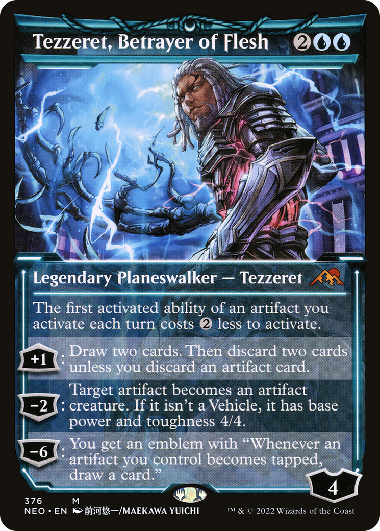 Tezzeret, Betrayer of Flesh (Showcase Soft Glow) [Kamigawa: Neon Dynasty] | Grognard Games