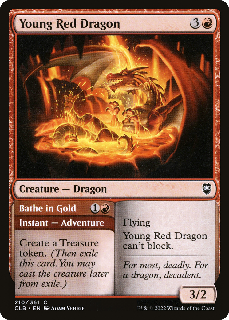 Young Red Dragon // Bathe in Gold [Commander Legends: Battle for Baldur's Gate] | Grognard Games