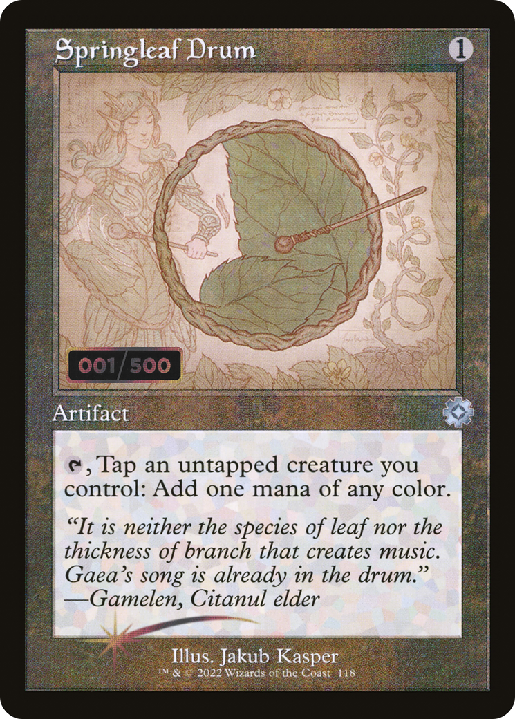 Springleaf Drum (Retro Schematic) (Serial Numbered) [The Brothers' War Retro Artifacts] | Grognard Games