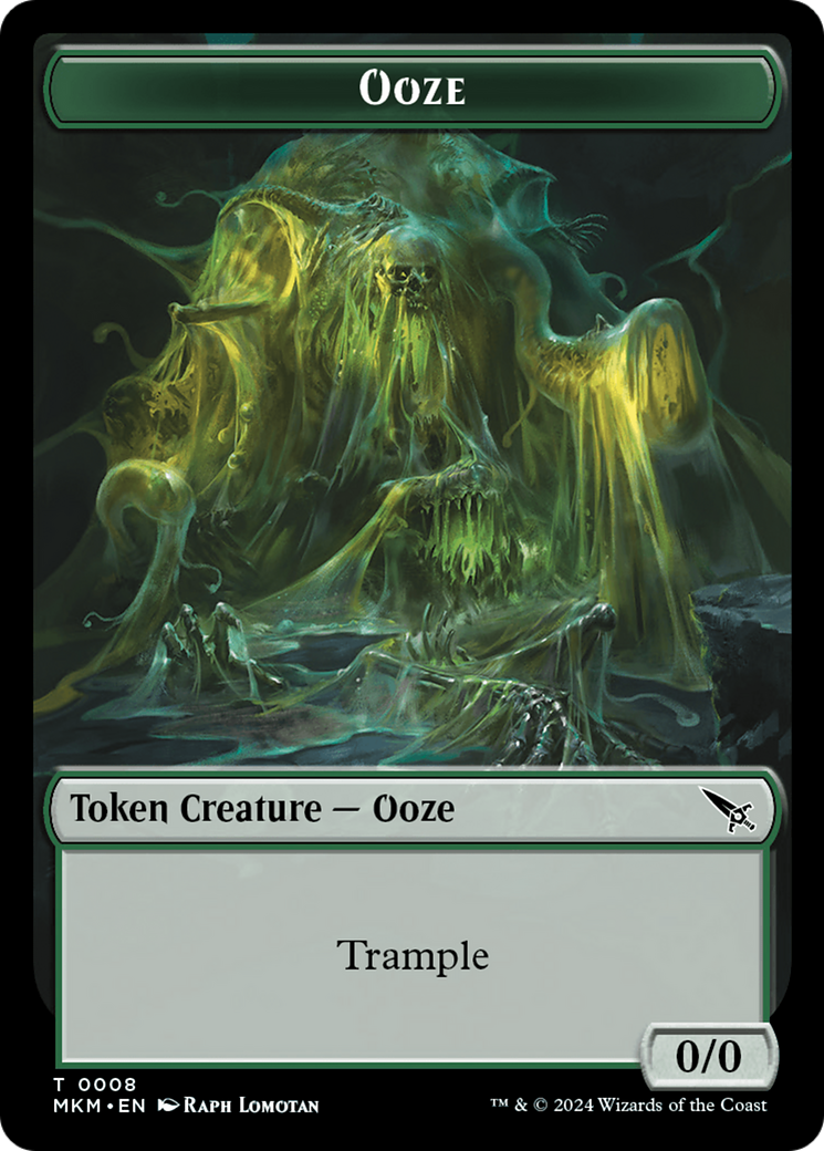 Ooze // A Mysterious Creature Double-Sided Token [Murders at Karlov Manor Tokens] | Grognard Games