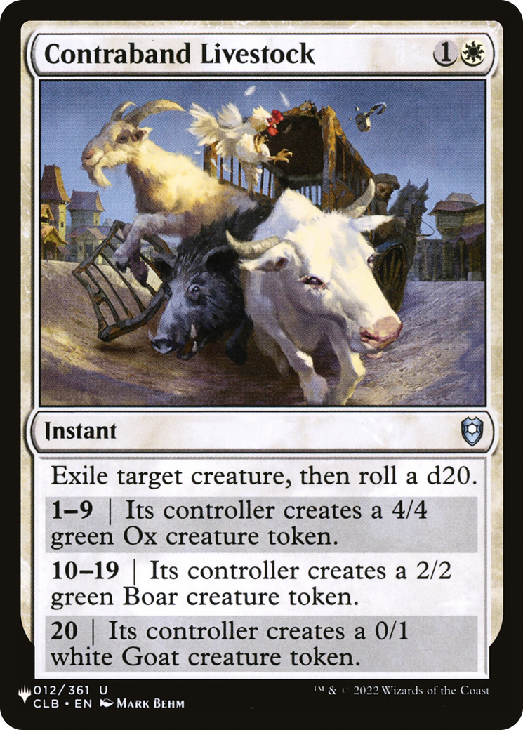 Contraband Livestock [The List] | Grognard Games