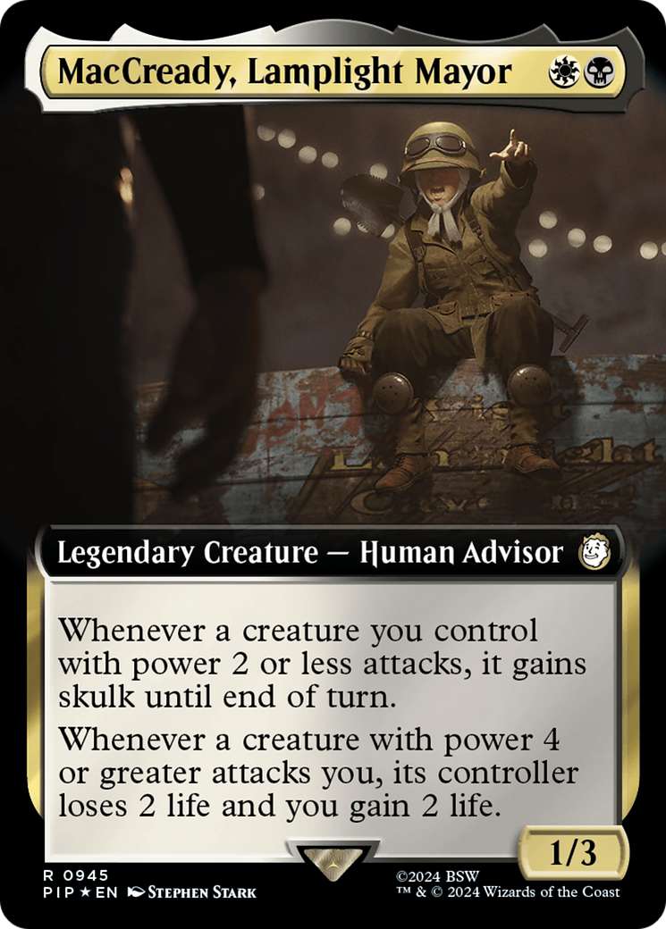 MacCready, Lamplight Mayor (Extended Art) (Surge Foil) [Fallout] | Grognard Games