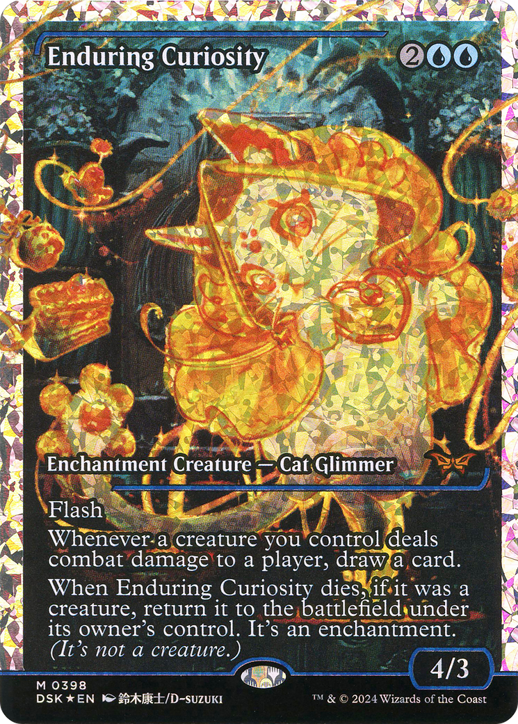 Enduring Curiosity (Japan Showcase Fracture Foil) (Japanese) [Duskmourn: House of Horror] | Grognard Games