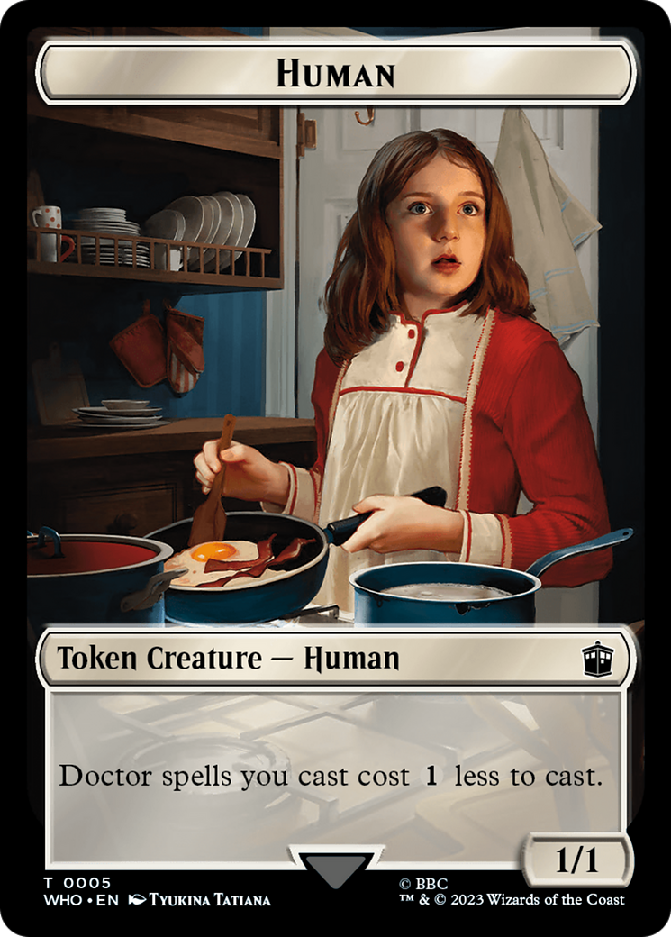 Human (0005) // Alien Insect Double-Sided Token [Doctor Who Tokens] | Grognard Games