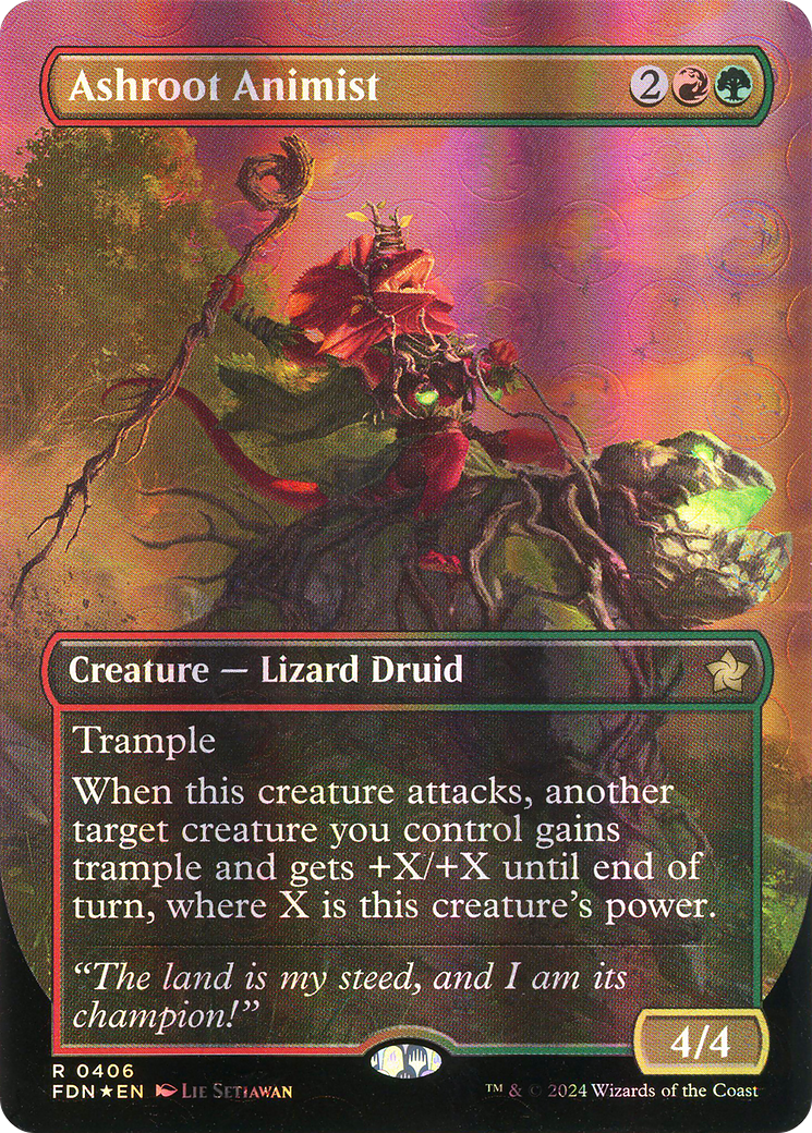 Ashroot Animist (Borderless) (Mana Foil) [Foundations] | Grognard Games