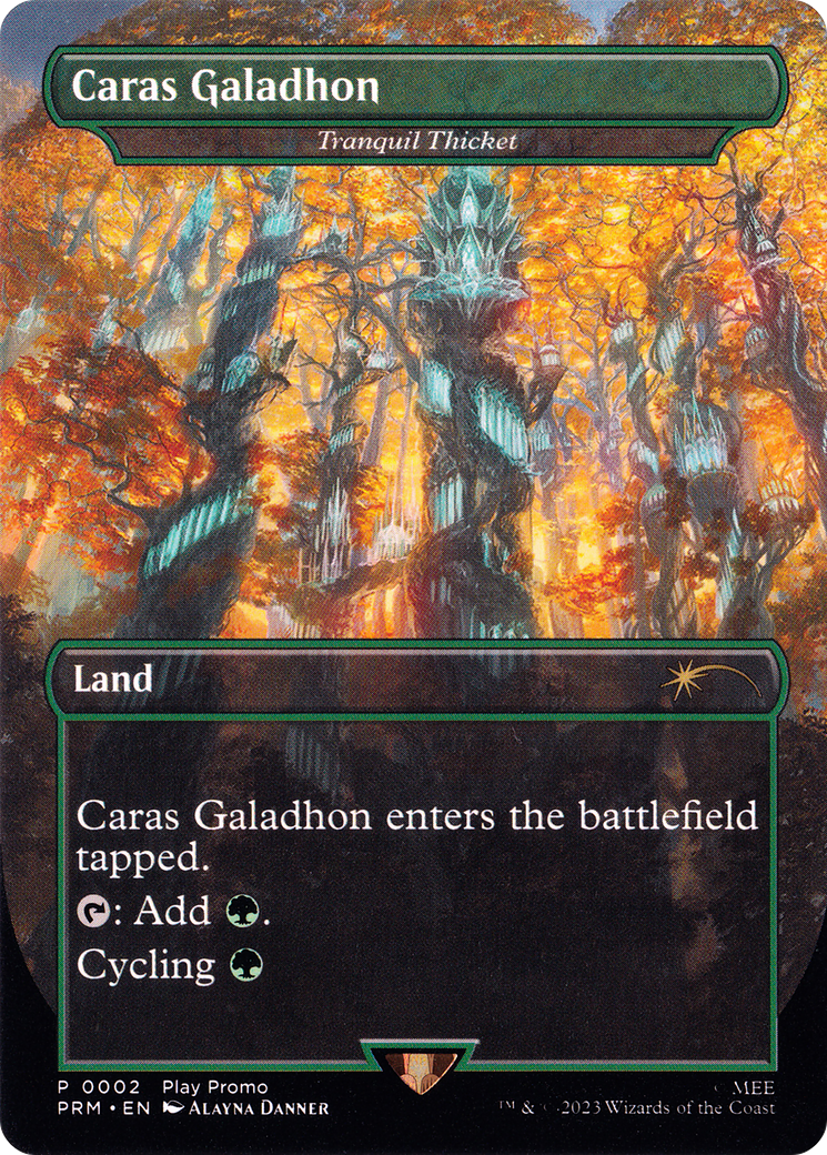 Tranquil Thicket - Caras Galadhon (Borderless) [Wizards Play Network 2023] | Grognard Games