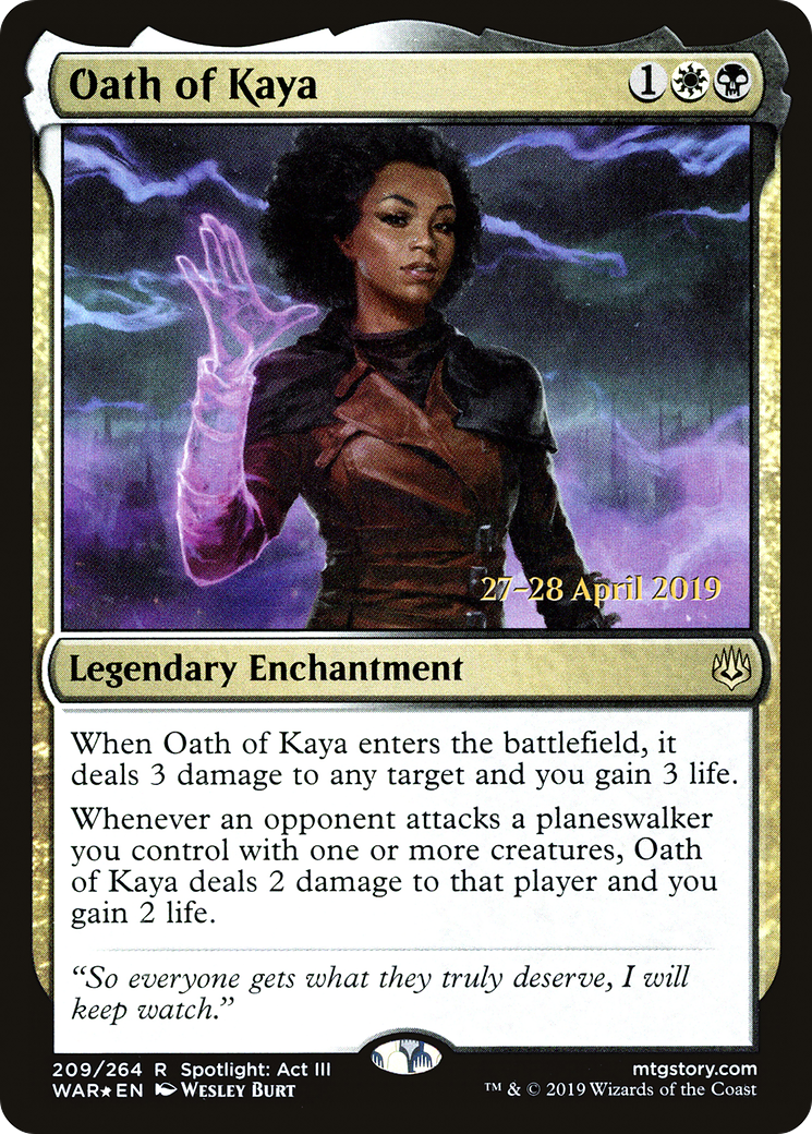 Oath of Kaya  [War of the Spark Prerelease Promos] | Grognard Games