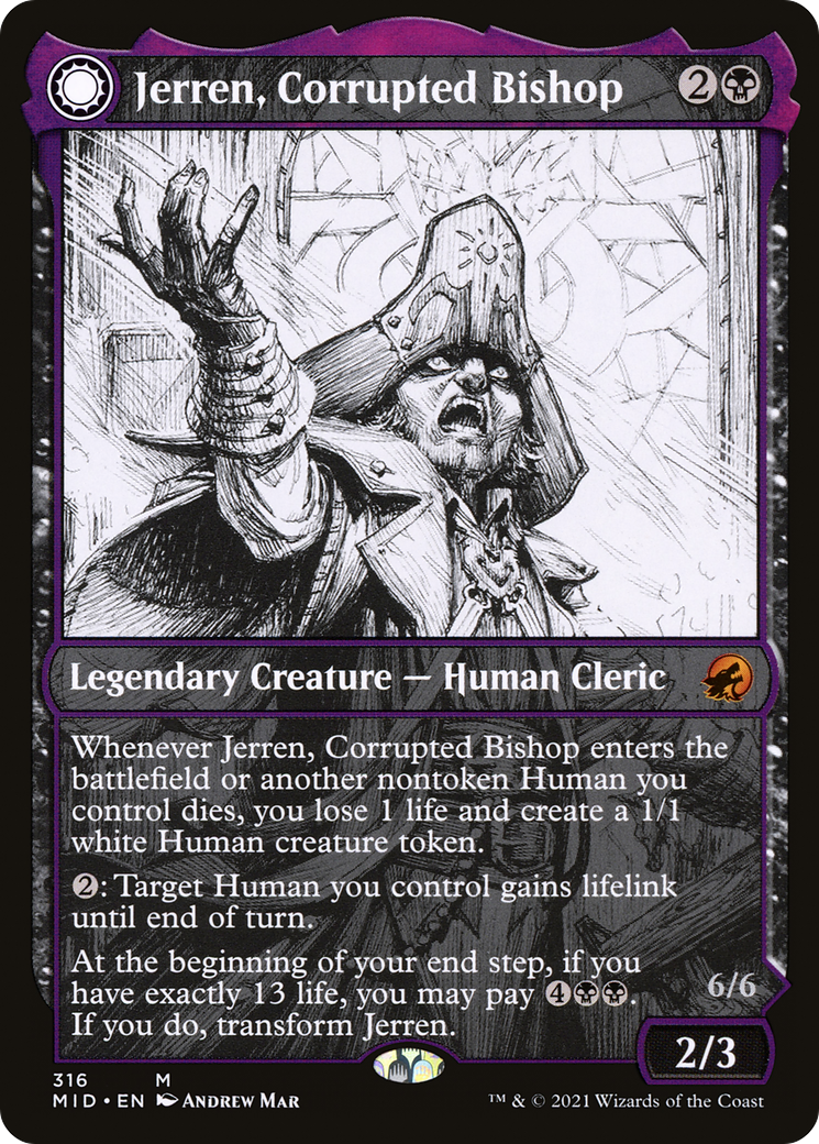 Jerren, Corrupted Bishop // Ormendahl, the Corrupted (Showcase Eternal Night) [Innistrad: Midnight Hunt] | Grognard Games