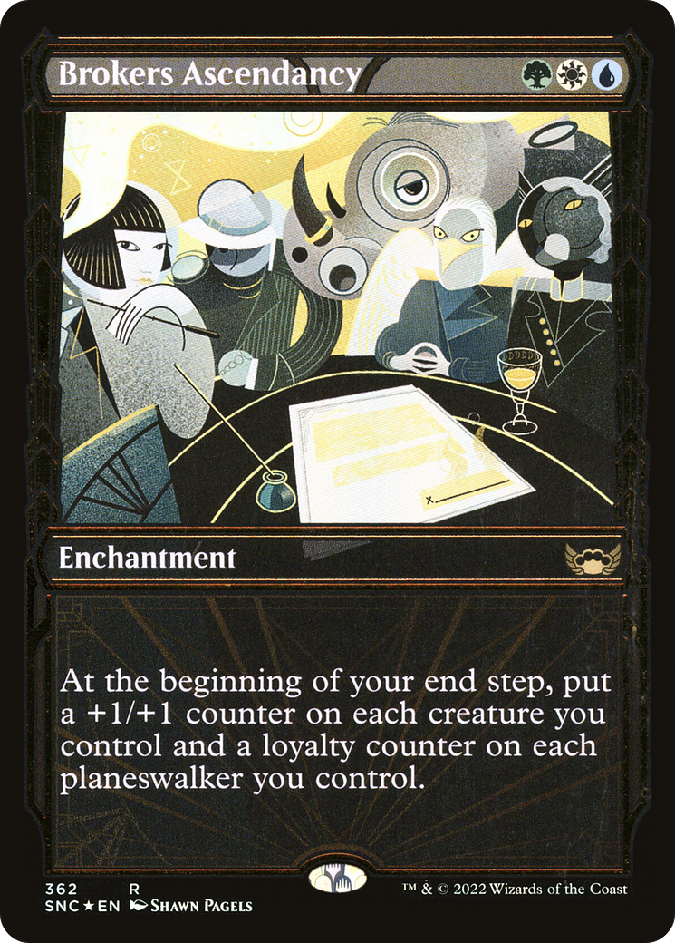 Brokers Ascendancy (Showcase Golden Age Gilded Foil) [Streets of New Capenna] | Grognard Games