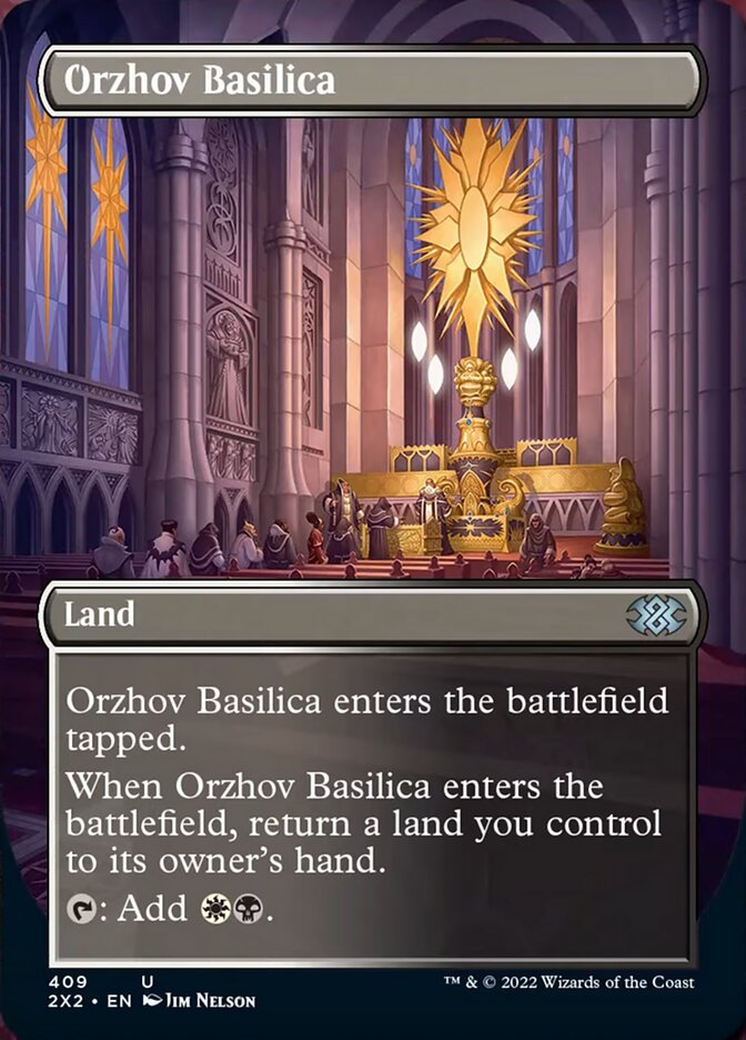 Orzhov Basilica (Borderless Alternate Art) [Double Masters 2022] | Grognard Games