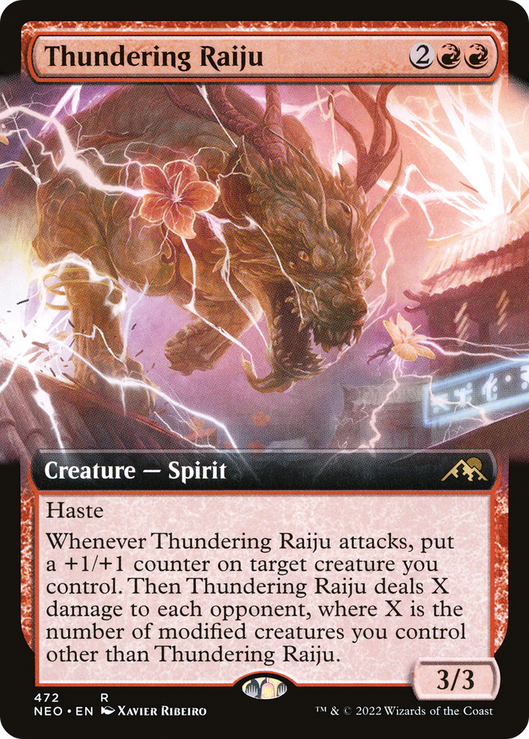 Thundering Raiju (Extended Art) [Kamigawa: Neon Dynasty] | Grognard Games