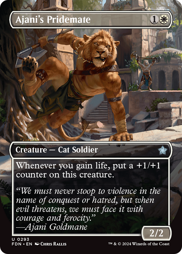Ajani's Pridemate (FDN-293) - Foundations (Borderless) Foil | Grognard Games