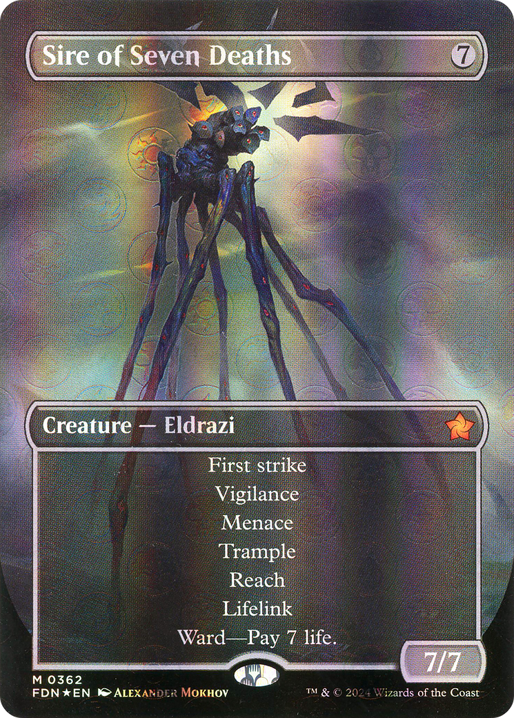 Sire of Seven Deaths (Borderless) (Mana Foil) [Foundations] | Grognard Games
