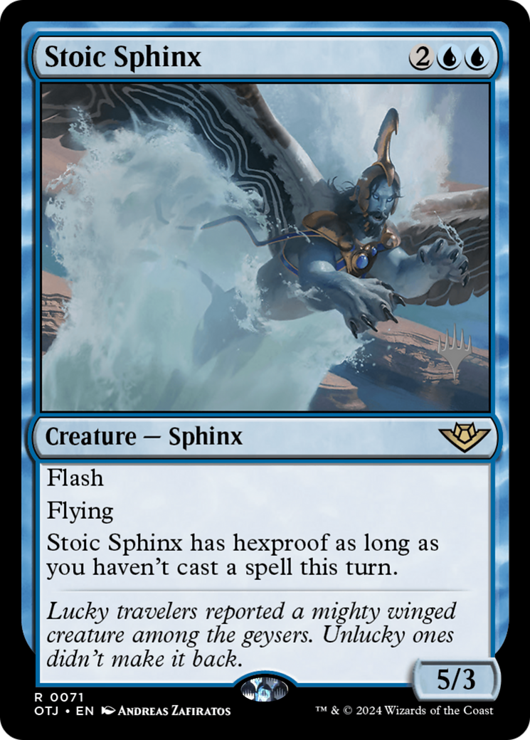 Stoic Sphinx (Promo Pack) [Outlaws of Thunder Junction Promos] | Grognard Games
