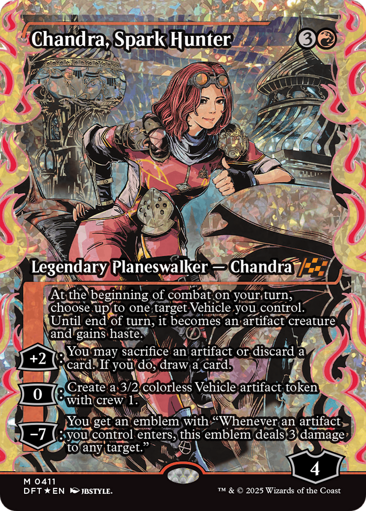 Chandra, Spark Hunter (Showcase Fracture Foil) (Japanese) [Aetherdrift] | Grognard Games