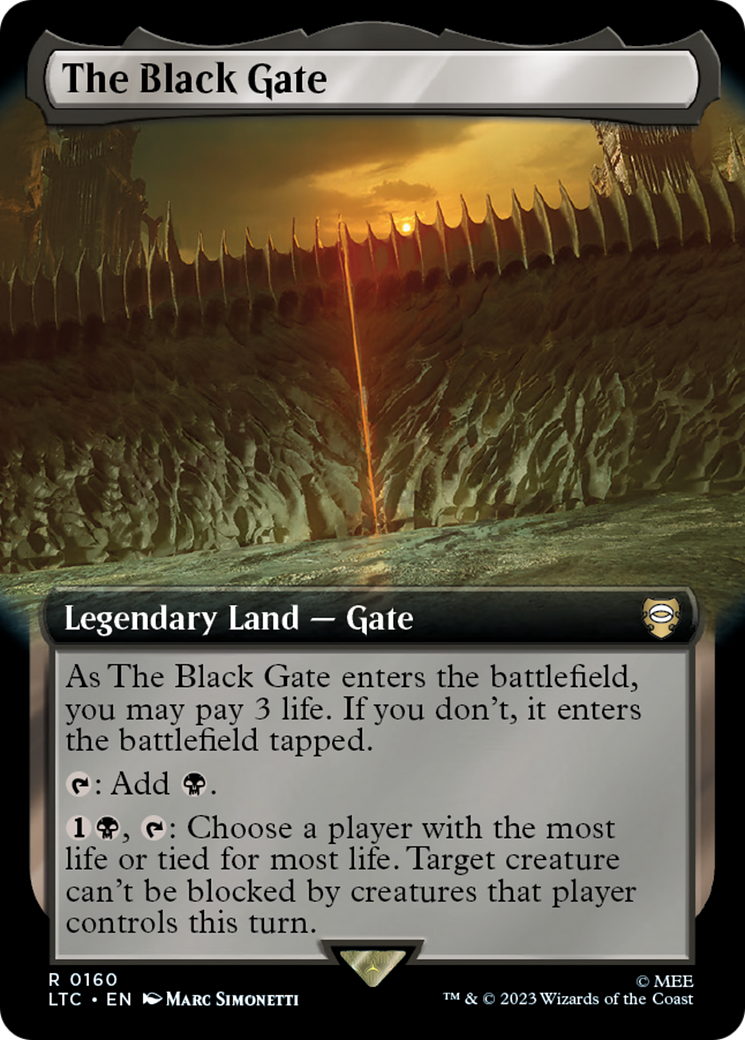 The Black Gate (LTC-160) - Tales of Middle-earth Commander: (Extended Art) Foil | Grognard Games