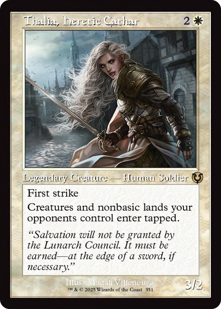 Thalia, Heretic Cathar (Retro Frame) [Innistrad Remastered] | Grognard Games