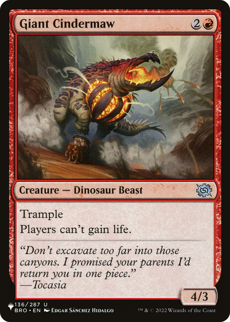 Giant Cindermaw [The List] | Grognard Games