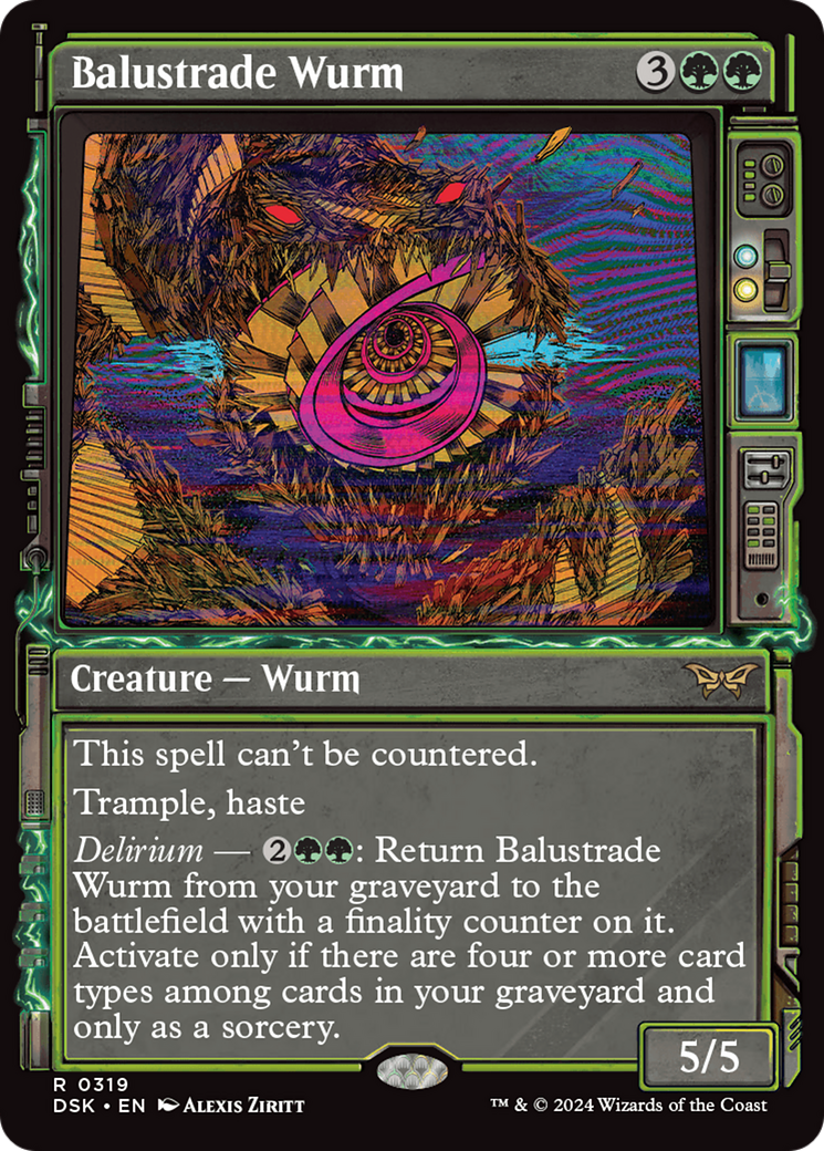 Balustrade Wurm (Showcase) [Duskmourn: House of Horror] | Grognard Games