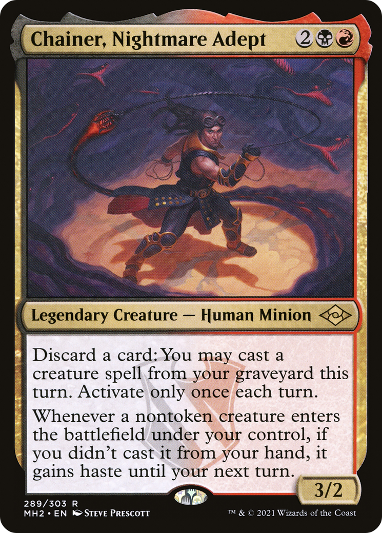 Chainer, Nightmare Adept (MH2-289) - Modern Horizons 2 Etched Foil | Grognard Games
