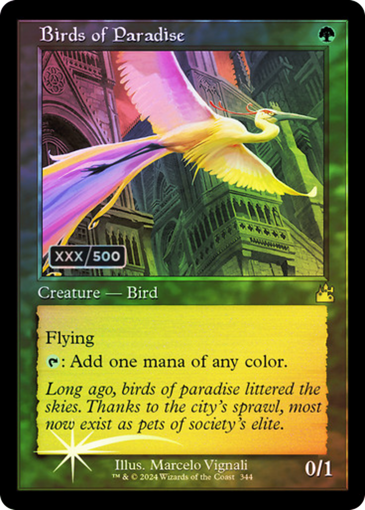 Birds of Paradise (Retro) (Serialized) [Ravnica Remastered] | Grognard Games