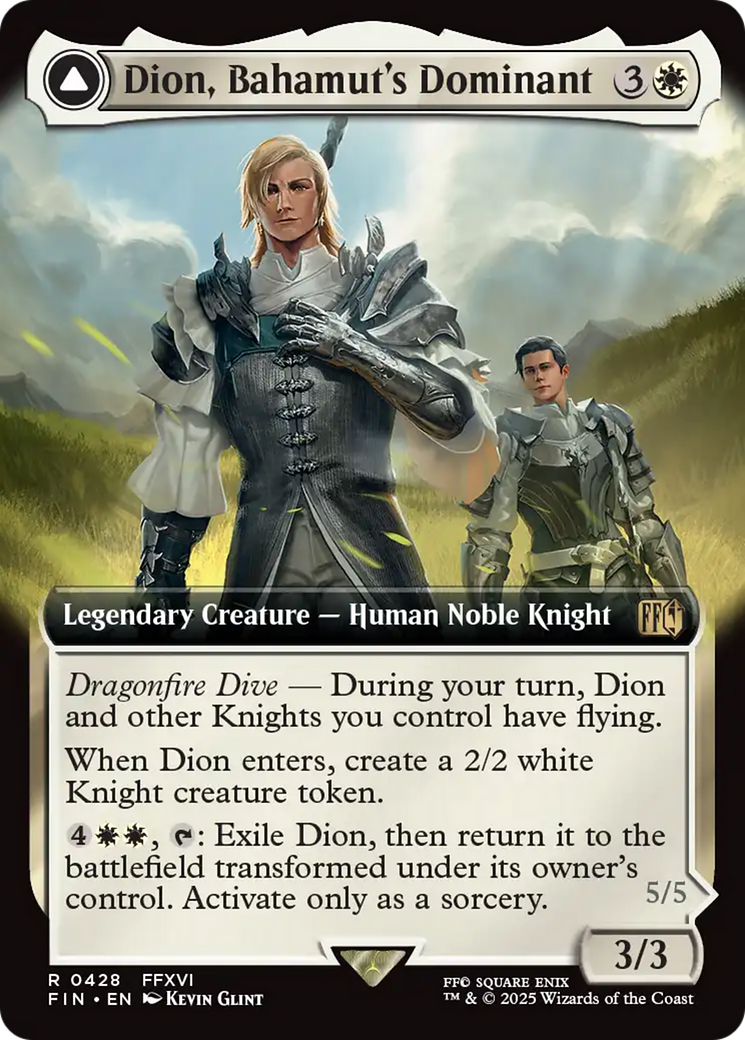 Dion, Bahamut's Dominant // Bahamut, Warden of Light (FIN-428) - FINAL FANTASY: (enchantment, Extended Art) | Grognard Games