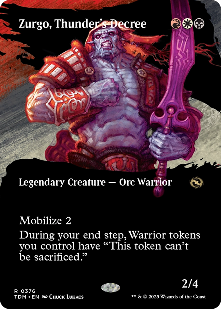 Zurgo, Thunder's Decree (TDM-376) - Tarkir: Dragonstorm: (Showcase) (Borderless) | Grognard Games