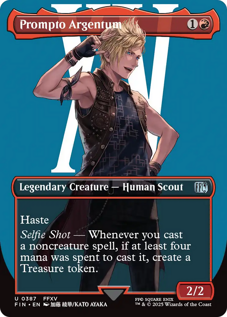 Prompto Argentum (FIN-387) - FINAL FANTASY (Borderless) Foil | Grognard Games