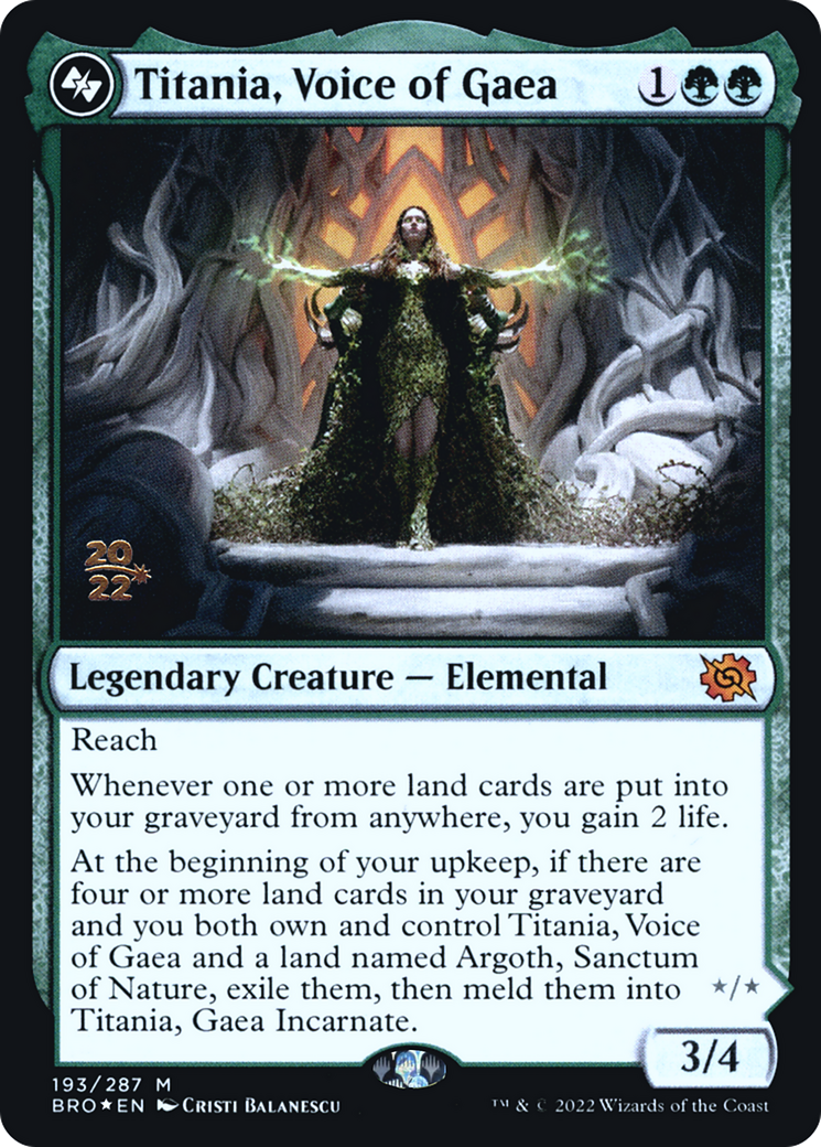 Titania, Voice of Gaea [The Brothers' War Prerelease Promos] | Grognard Games