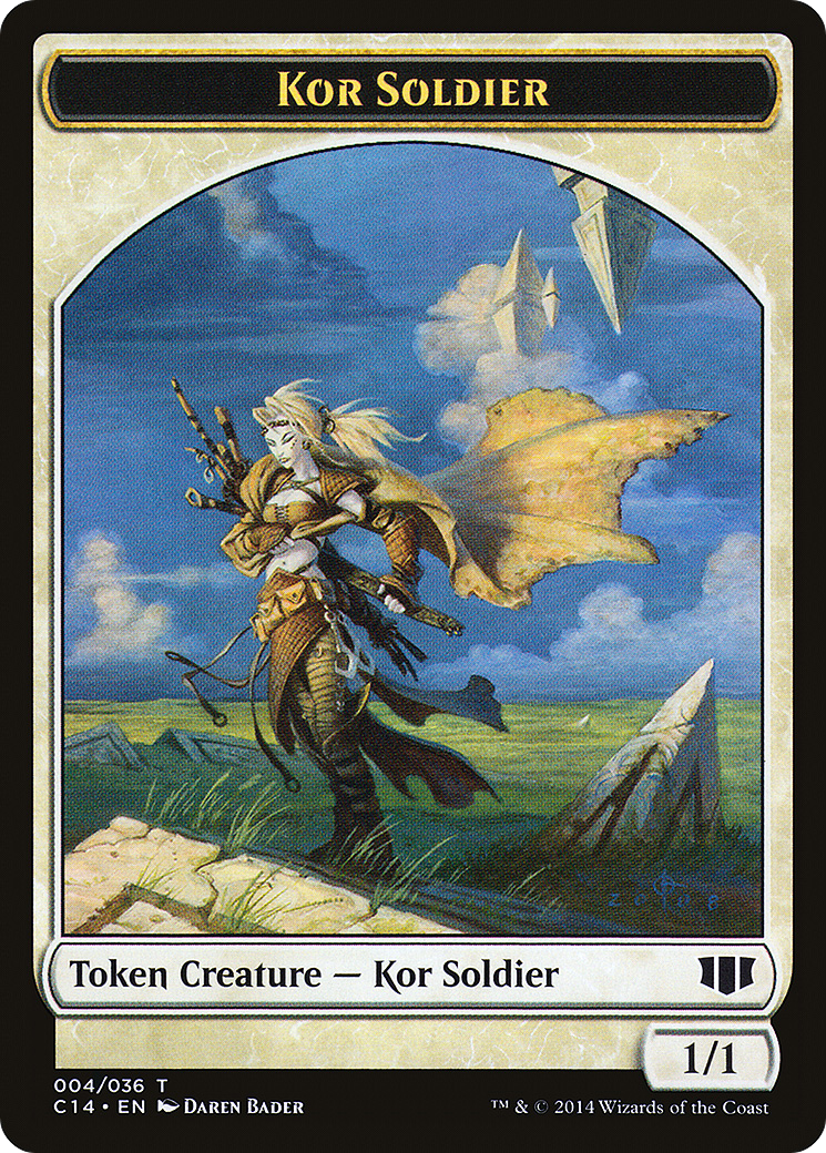 Kor Soldier // Pegasus Double-sided Token [Commander 2014 Tokens] | Grognard Games