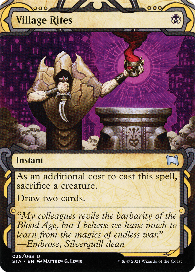 Village Rites (STA-035) - Strixhaven Mystical Archive: (Showcase) (Borderless) Etched Foil | Grognard Games