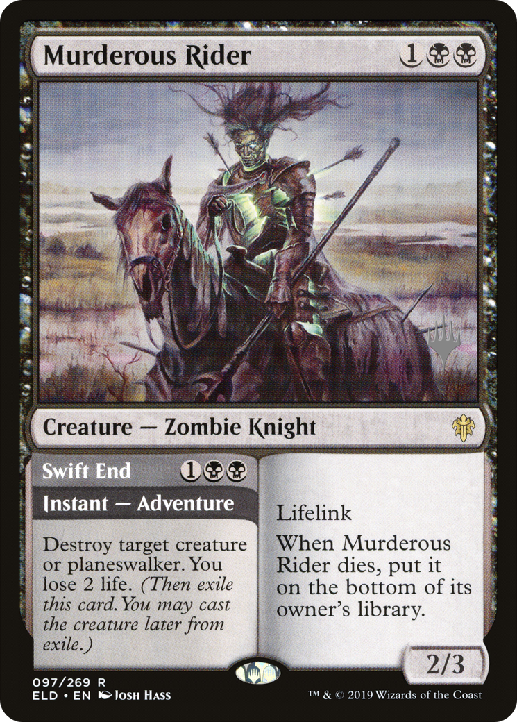 Murderous Rider // Swift End (Promo Pack) [Throne of Eldraine Promos] | Grognard Games