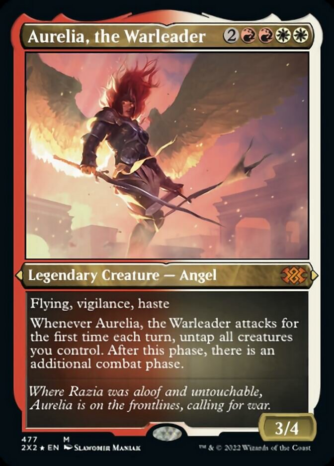 Aurelia, the Warleader (Foil Etched) [Double Masters 2022] | Grognard Games