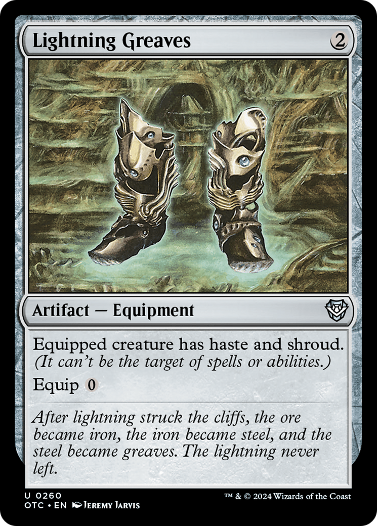 Lightning Greaves [Outlaws of Thunder Junction Commander] | Grognard Games