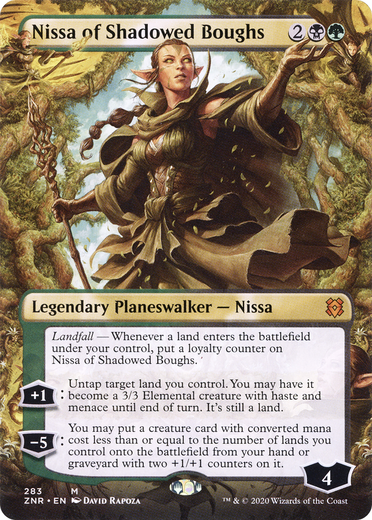 Nissa of Shadowed Boughs (Borderless) [Zendikar Rising] | Grognard Games