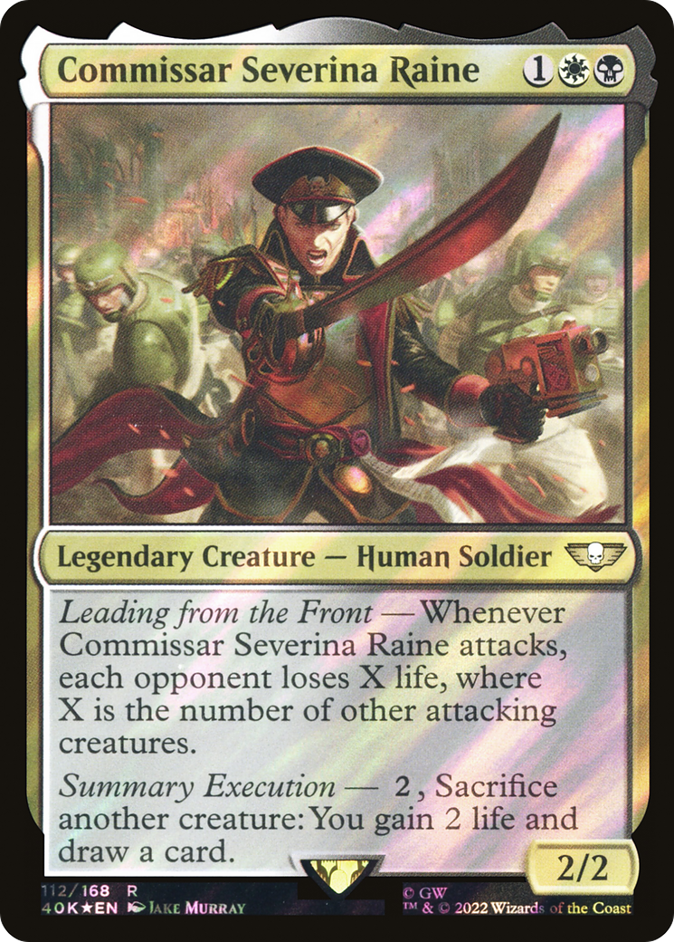 Commissar Severina Raine (Surge Foil) [Universes Beyond: Warhammer 40,000] | Grognard Games