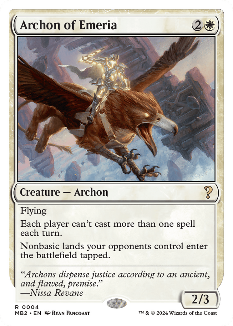 Archon of Emeria (White Border) [Mystery Booster 2] | Grognard Games