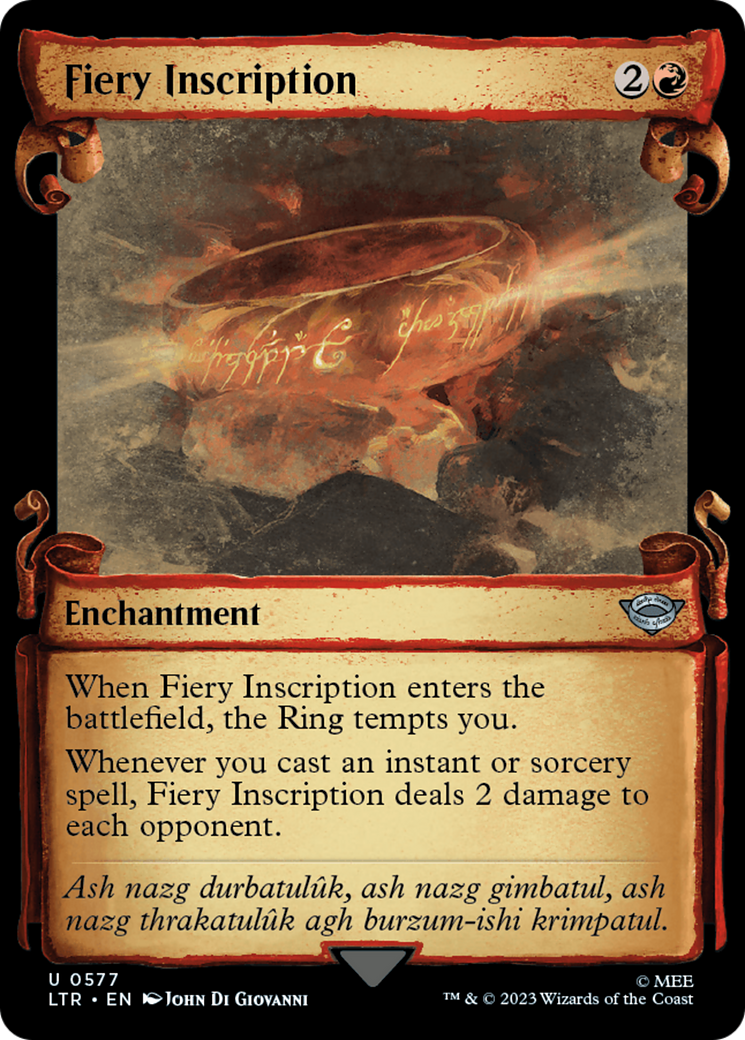 Fiery Inscription [The Lord of the Rings: Tales of Middle-Earth Showcase Scrolls] | Grognard Games