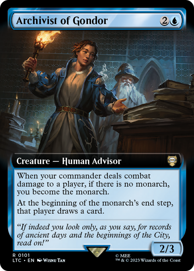 Archivist of Gondor (LTC-101) - Tales of Middle-earth Commander: (Extended Art) Foil | Grognard Games