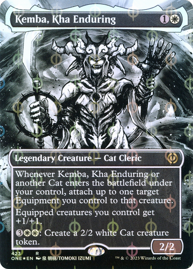 Kemba, Kha Enduring (Borderless Manga Step-and-Compleat Foil) [Phyrexia: All Will Be One] | Grognard Games